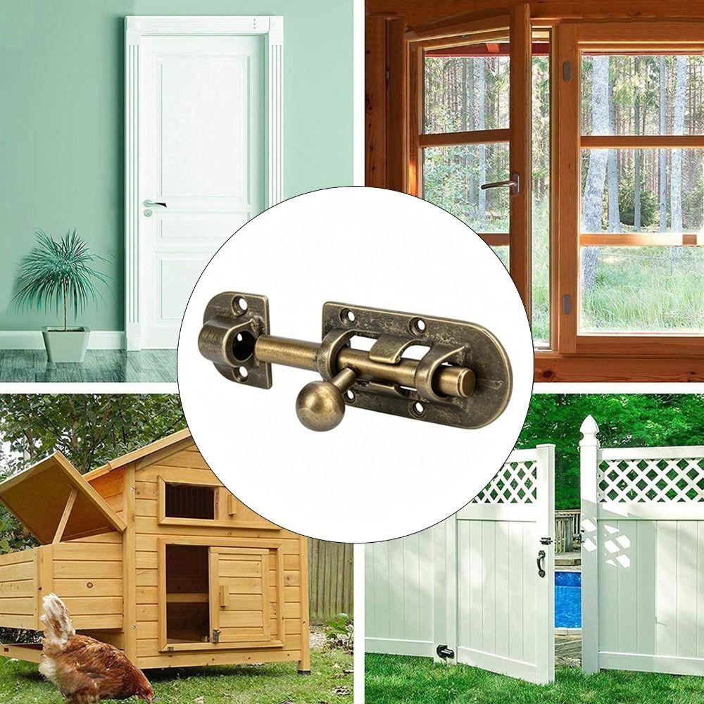Includes Screws Door Latch Bolts Brass Barrel Bolt Latch Vintage Sliding Door Lock Outdoor Fences
