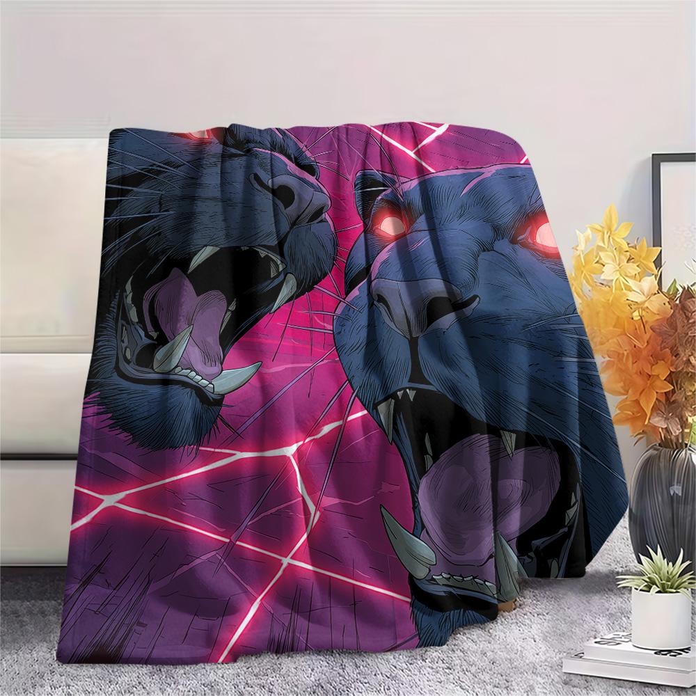 Black Panthers Print Flannel Blanket, High Quality Comfortable for All Seasons, Home Decor, Warmth and Comfort