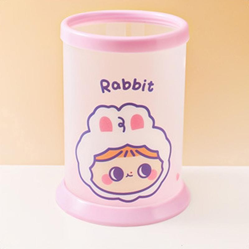 Kawaii Pen Holder Desktop Organizer  Cute Bear Bunny Stationery Cosmetics Storage Box