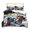 Hippie Graffiti Bedding Set Teens Adults Hip Hop Duvet Cover Set King Queen Size Youth Comforter Cover Modern Street Art Cover