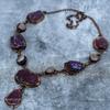 Pierre Gemme Labradorite Chaîne en Cuivre Électroformée Chakra du Troisième Œil Collier Bohème VP-112