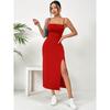 Moda Donna Estate Primavera Stampa Leopardo Senza Maniche Bretelle Vita Alta Abiti Casual