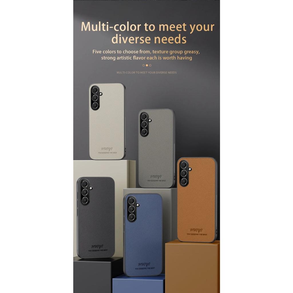 Leather Magsafe Car Holder Case for Samsung Galaxy A16 A06 5G A55 A15 A25 A35 A14 A24 A34 A54 A52s A05S A13 A51 A71 4G A53 A73