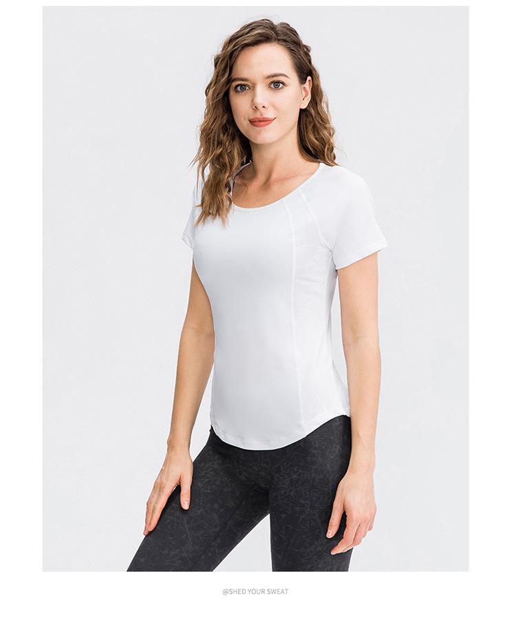Women's Short Sleeve Mesh Yoga T-Shirt – Breathable, Quick-Dry, High Elastic Fitness Wear
