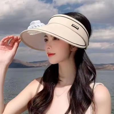 Empty Top Cap with Fan 3 Temp Settings Sun Visor Hat Solar & USB Charging Breathable Cooling Fan Hat for Outdoor Sun Protection