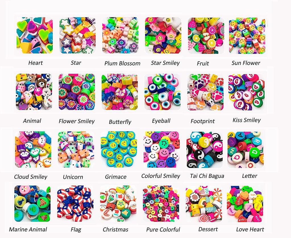 Colorful Polymer Clay Beads DIY Set: Straight Hole Fruit Beads for Bohemian Jewelry Accessories