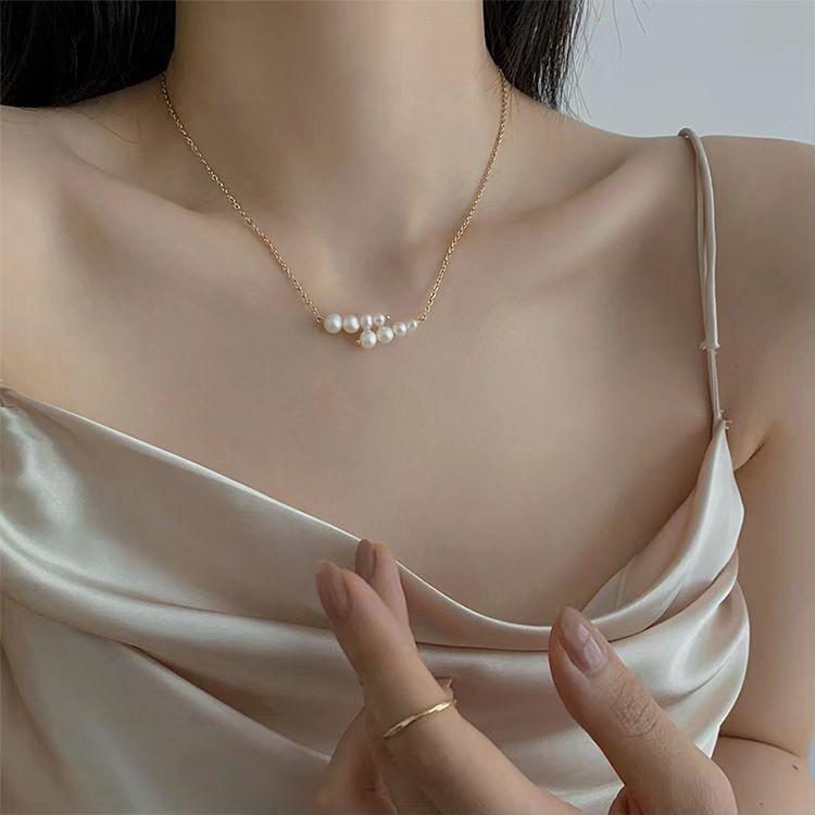 

Irregular Freshwater Pearl Choker - Women’s Fashion Titanium Steel Clavicle Necklace