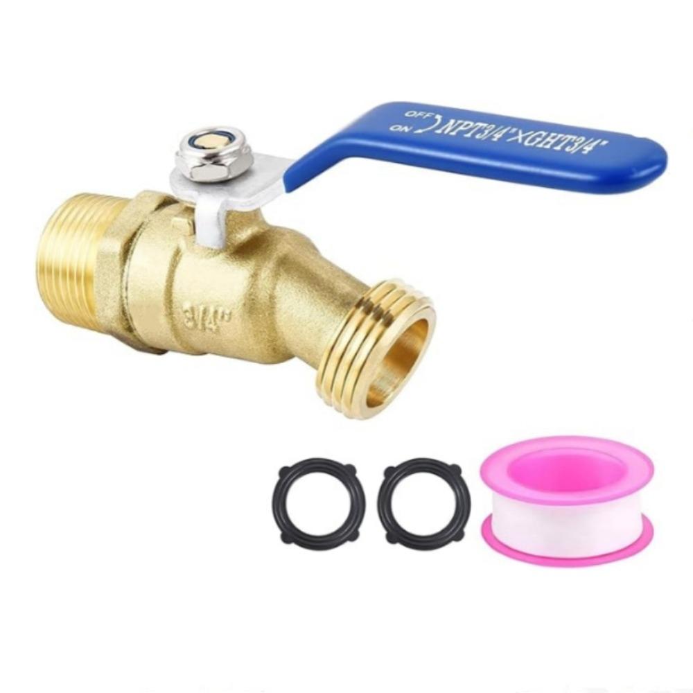 M5TF Garden Hose Adapter 3/4inch GHT Outlet X NPT Inlet Brass Faucet Ball Valves Water Transport Connector Drainage Switches