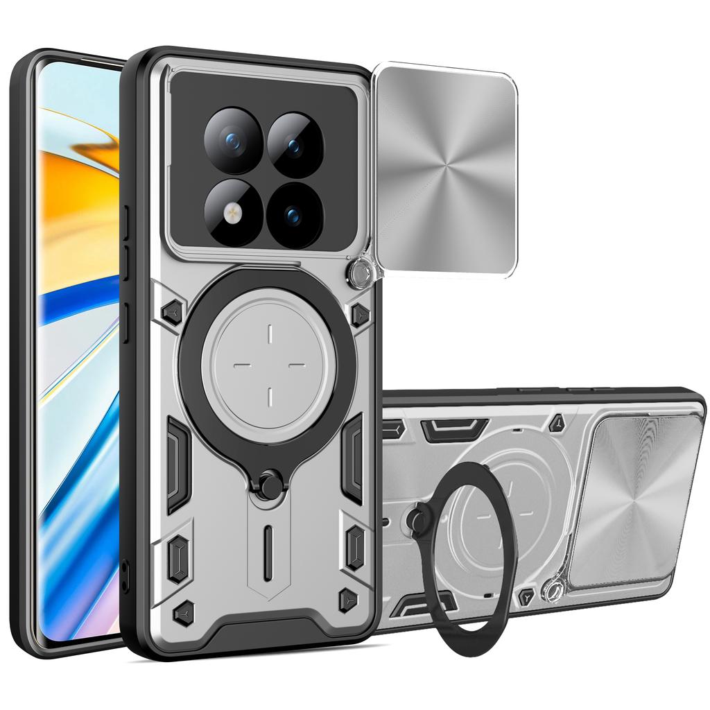 עבור Xiaomi Poco M8 Pro 5G/Redmi Note 15 Pro+ 5G (גלובלי) כיסוי טלפון TPU + PC עם מעמד, חלון שקופל למצלמה