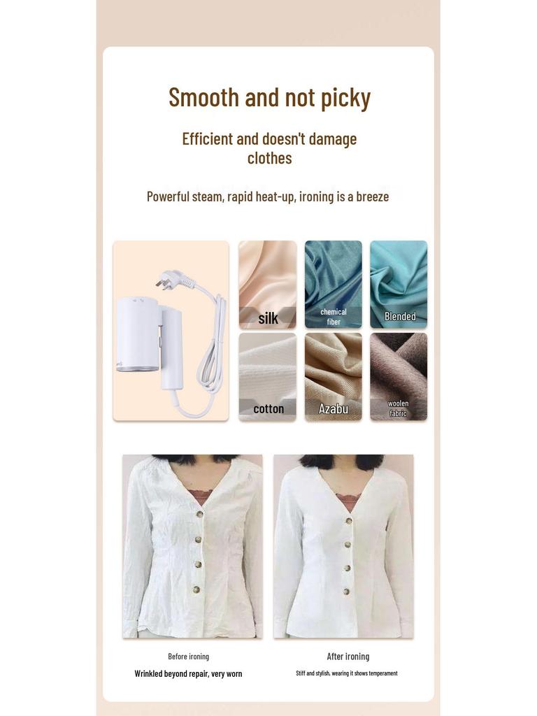 Compact Travel Handheld Garment Steamer and Mini Iron