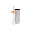 Bamboo Toilet Brush - Berilo - Set of 6 - Silver - Bamboo - Stainless Steel - 9.5x27.5x9.5 Cm