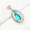 Blauer Topas Anhänger, 925 Sterling Silber Edelstein Schmuck, handgefertigter Anhänger, für Thanksgiving