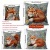 Cute Embroidery Style Fox Floral Throw Pillow Covers Pattern Cushion Cover Suitable for Sofa Bedroom Car Pillow Cover
