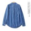 Lyocell Denim Shirt Autumn New Women's Clothes Minimalist Casual Lapel Single Breasted Slimming Long Sleeves Shirt 32318