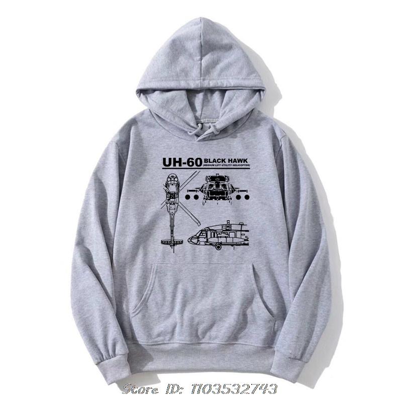 Creative Design UH-60 Black Hawk Medium Lift Utility Helicopter Hoodie Cotton New Men Hoody Clothing Oversized Tops Sweatshirt