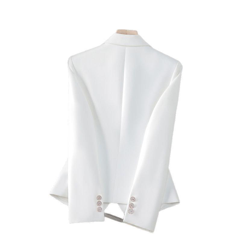 2025 Women's White Blazer: Versatile, Slimming, Long-Sleeve Western-Style Jacket for Spring & Autumn.