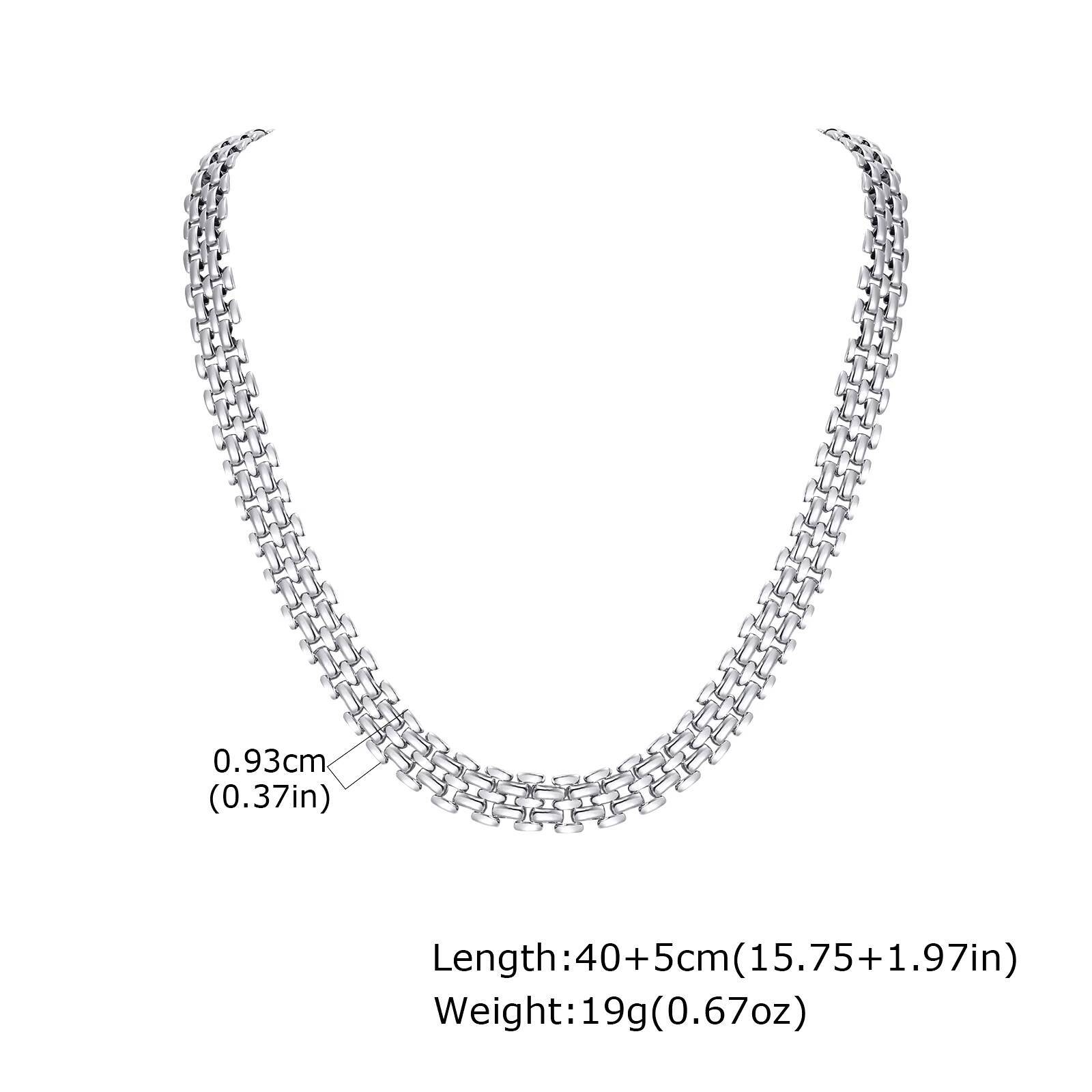 

Vnox Mesh Chain Stainless Steel Necklace for Women, Fashion Flat Choker Waterproof Hypoallergenic Jewelry with Lobster Clasp