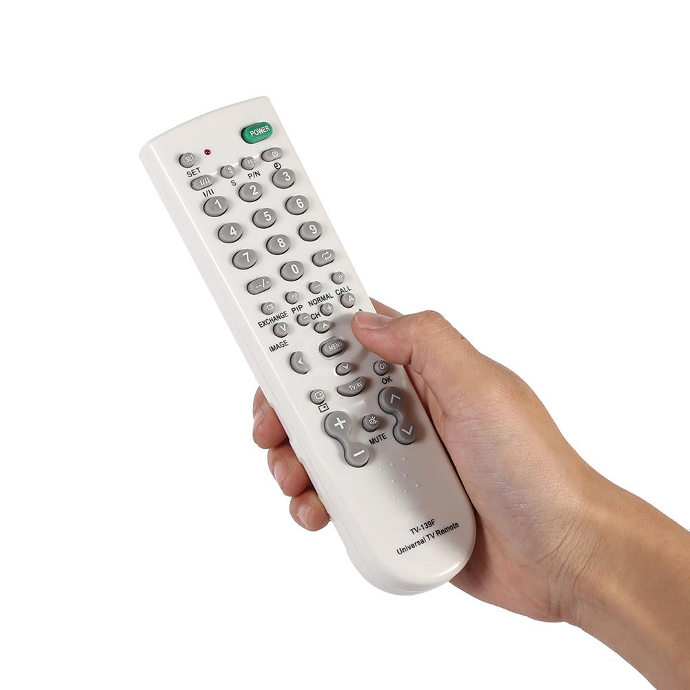 1Pc Universal Intelligent TV Remote Control Unit TV 139F Replacement Controller White
