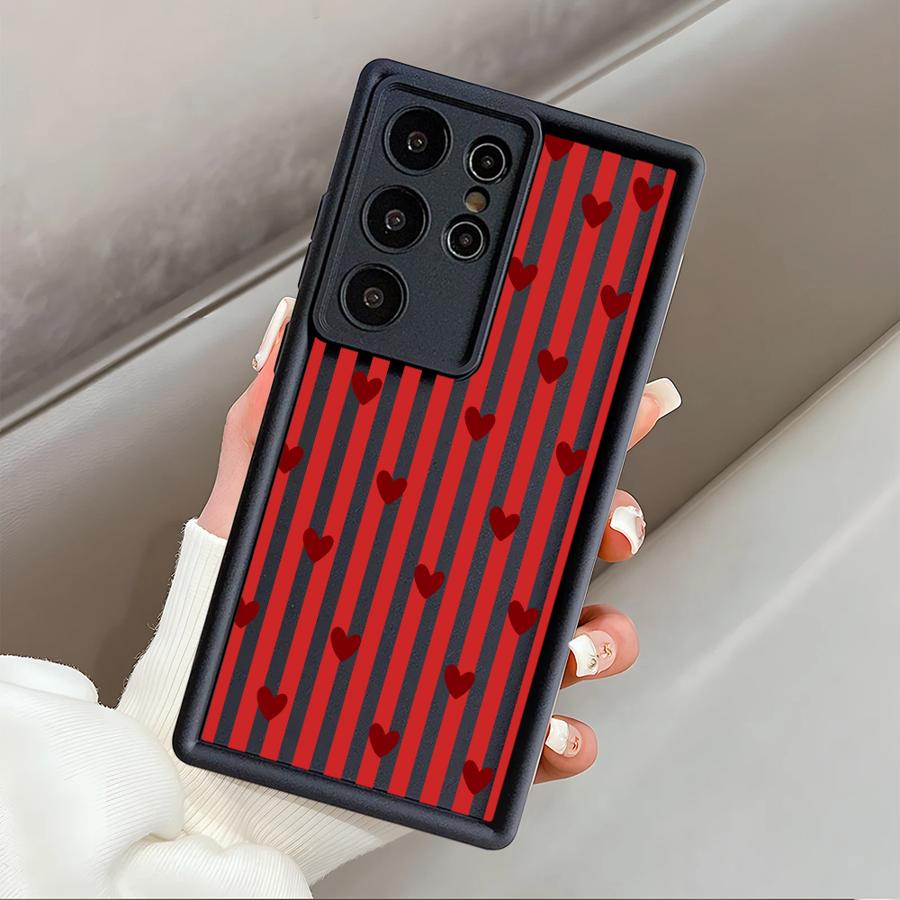

Чехол-бампер с полосками и сердцем для Samsung Galaxy S26 Ultra S20FE S25 S25 Edge S23 FE S24Ultra S22 S24 Plus S21 Galaxy S21