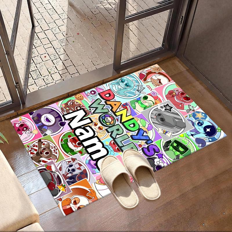Custom Name Personalized Dandy's World Print Carpet, Versatile Home Decor Rug, for Playroom, Apartment, Balcony, Entryway, Hallway Gift