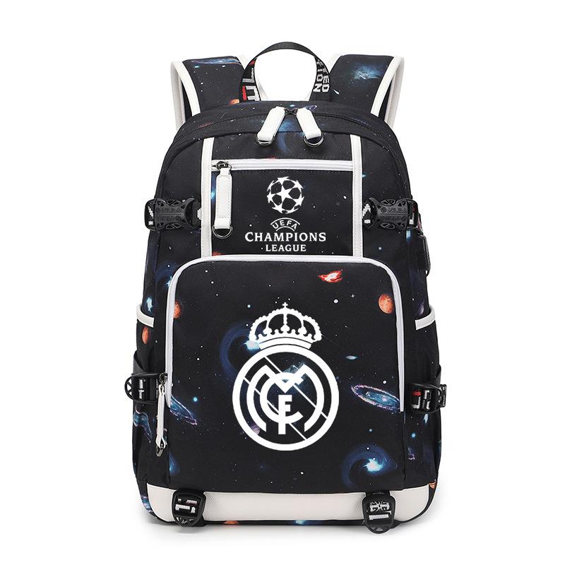 Football Printed Student Backpack Multifunctional Usb Interface Large Capacity Leisure Travel Backpack