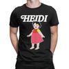 Freizeit Cartoon Heidi T-Shirts für Herren O-Ausschnitt 100% Baumwoll T-Shirt Kurzarm T-Shirt Übergröße Kleidung