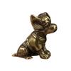 Handmade Solid Brass Dog Figurine Solid Copper Puppy Brass Sculpture Ornament for Home Decoration and Art Collectors