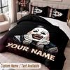 Custom Name Text 3Pcs Bedding Set Terrifier Art the Clown Duvet Cover And Two Pillowcases
