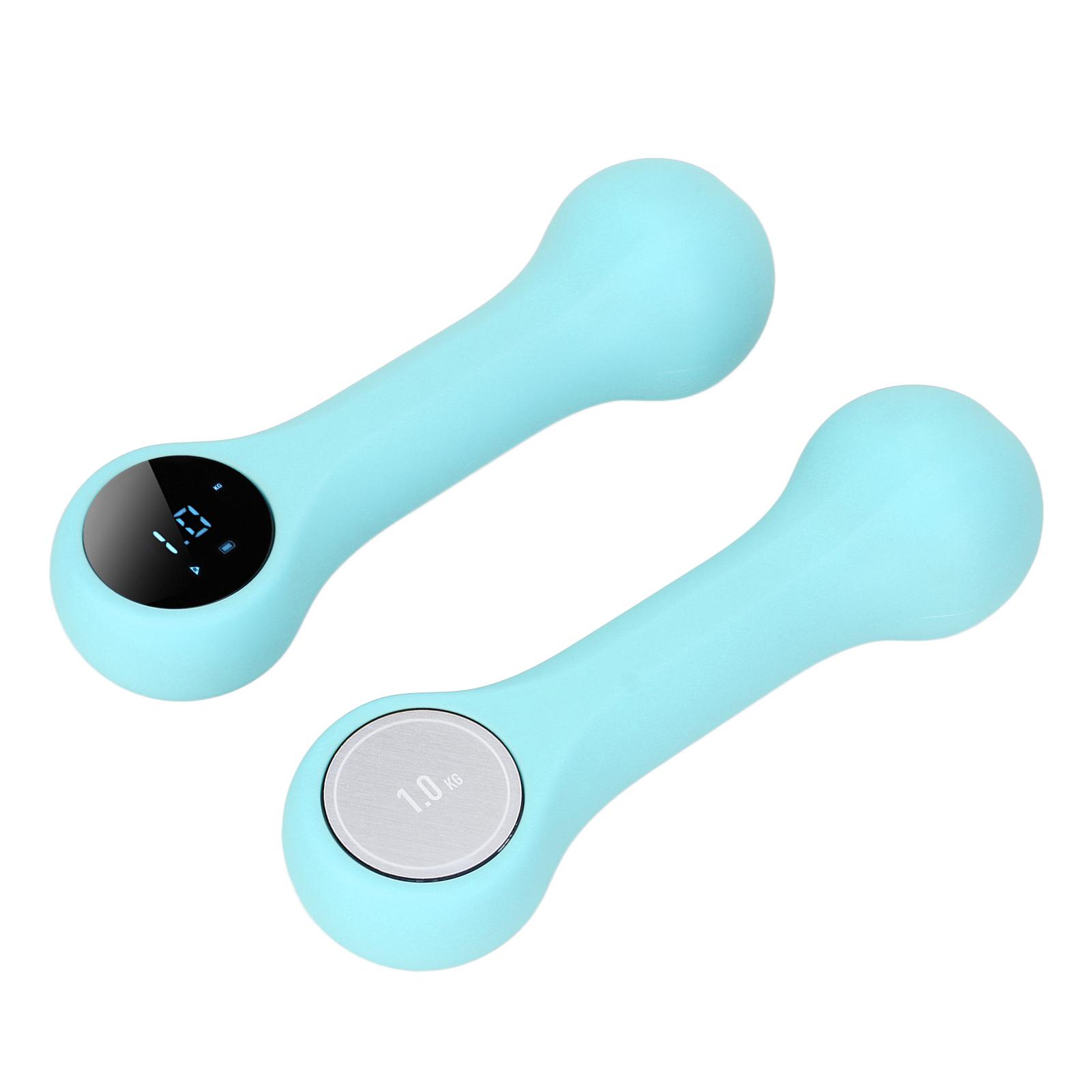 

Умные гантели для упражнений, профессиональные гантели для фитнеса и похудения, легкие гантели с ЖК-дисплеем циан