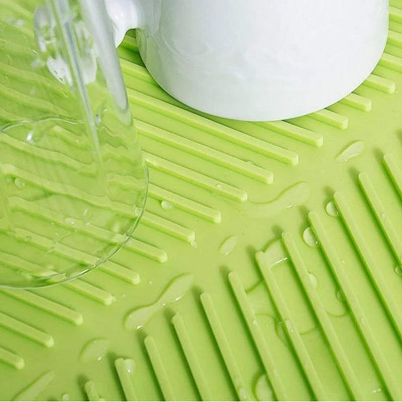 Neu Silikon-Teller-Abtropfmatte, ungiftig, leicht zu reinigen, sicher, hitzebeständig, Untersetzer für Küchenarbeitsplatten, Waschbecken