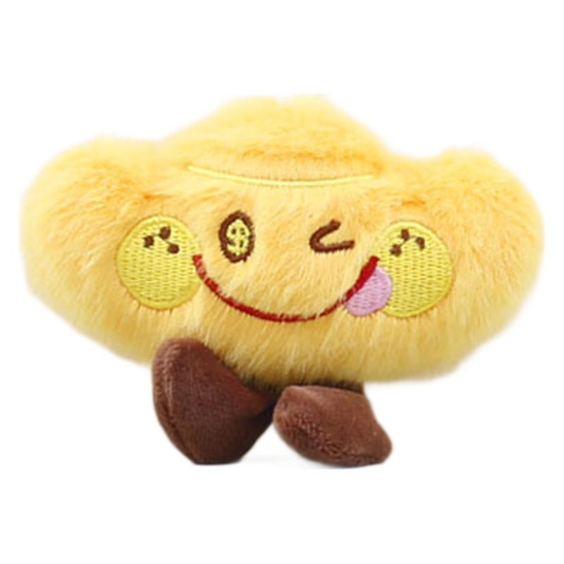 Fortune Lucky Gold Coin Pendant Plush Yuanbao Keychain  Bag Charm Toy Doll