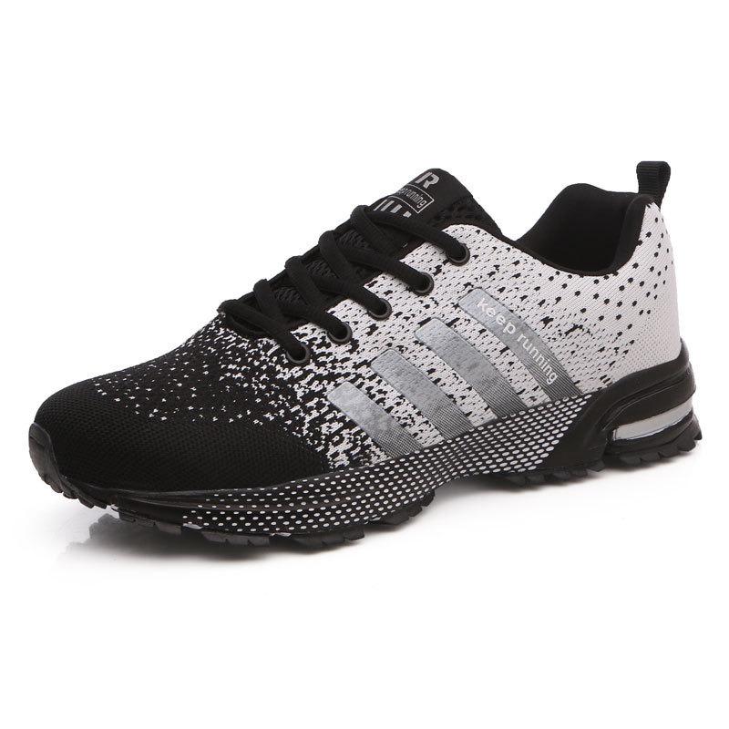 2 Outdoor Men's Shoes All Black Sneakers Mesh Running Men's Shoes Large Size