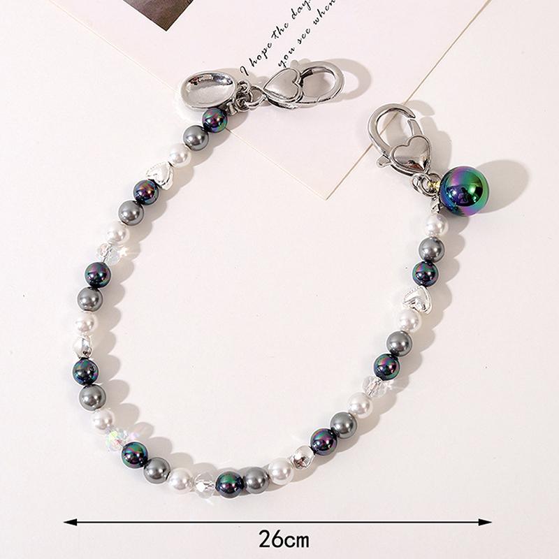 Colorful Acrylic Diagonal Doll Strap Cross Chain Handmade Beaded Bag Decoration Mobile Phone Case Pendant Jewelry