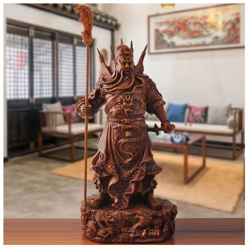 

Смола Большой размер Статуя персонажа Гуань Гун Коулун Цвет под дерево Роскошный Дом Гостиная Офис Бог Богатства Статуя