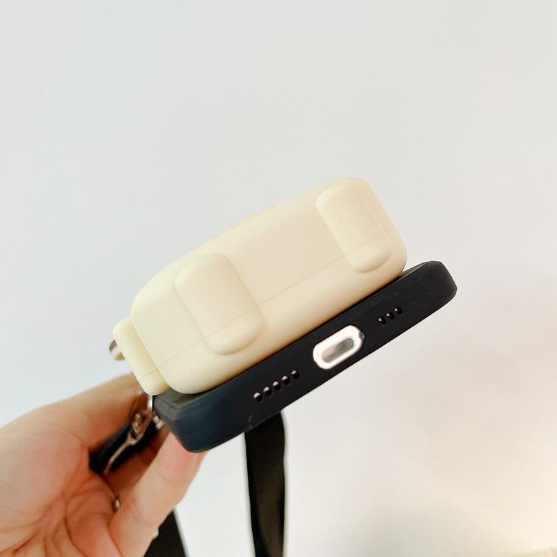 3D Dog Coin Purse Crossbody Strap Phone Case for Apple 12/15/16 Pro Max