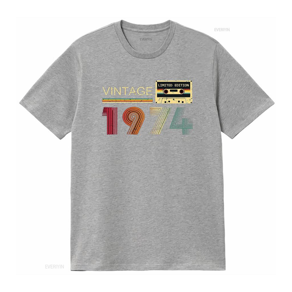 Vintage 1974 T Shirt For Unisex 50th Birthday S Dad Fathers Day Husband Friend Vintage Washed Designer Clothes Breathable Graphic