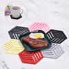 Uxcell Felt Coasters, 4-Piece Hexagonal Mat Pad for Drink Cups, Pots, Bowls, Vases, Dark Gray