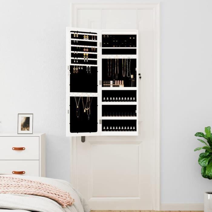 VidaXL Jewelry Cabinet with Mirror and LED Lighting Wall-Mounted White 353244