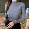 2023 Pullover Knitted Women Sweater Fashion Casual Half High Collar Slim Solid Sweaters Soft Jumper Ladies Warm Tops 28454