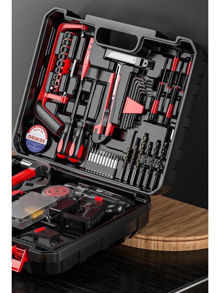 Cordless Lithium Battery Drill Set - Multifunctional Electric Screwdriver and Pistol Drill for Household Use