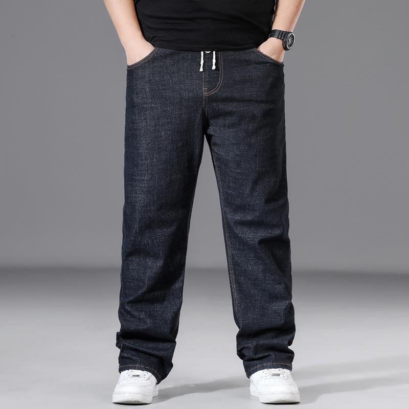 Men's Plus Size Straight-Leg Relaxed Fit Elasticated Waist Men's Wide-Leg Trousers