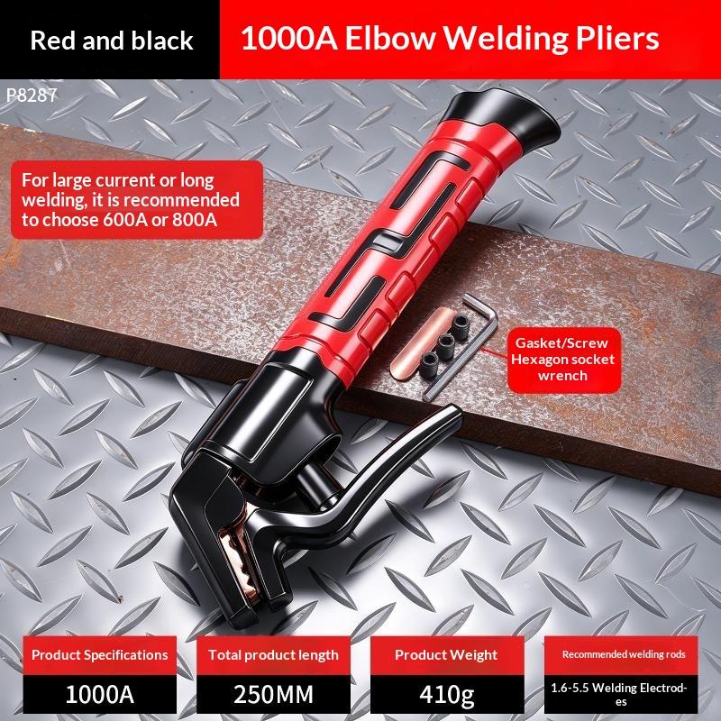 Insulated Pure Copper Welding Electrode Holder Ergonomic Non-Slip Arc Stick Welder Clamp 300A for Home DIY Welding Projects