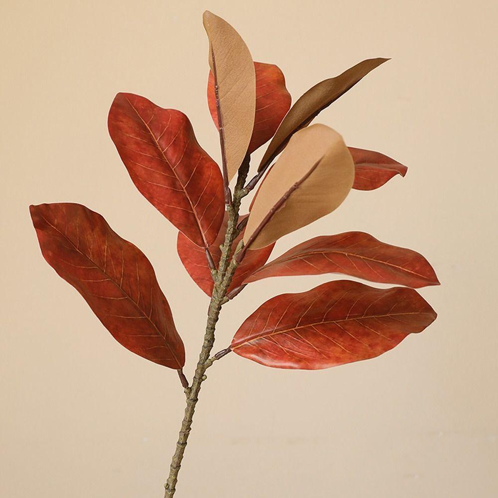 Real Touch Artificial Magnolia Leaf Branches Lifelike Simulated Green Plants  Outdoor Garden Decor