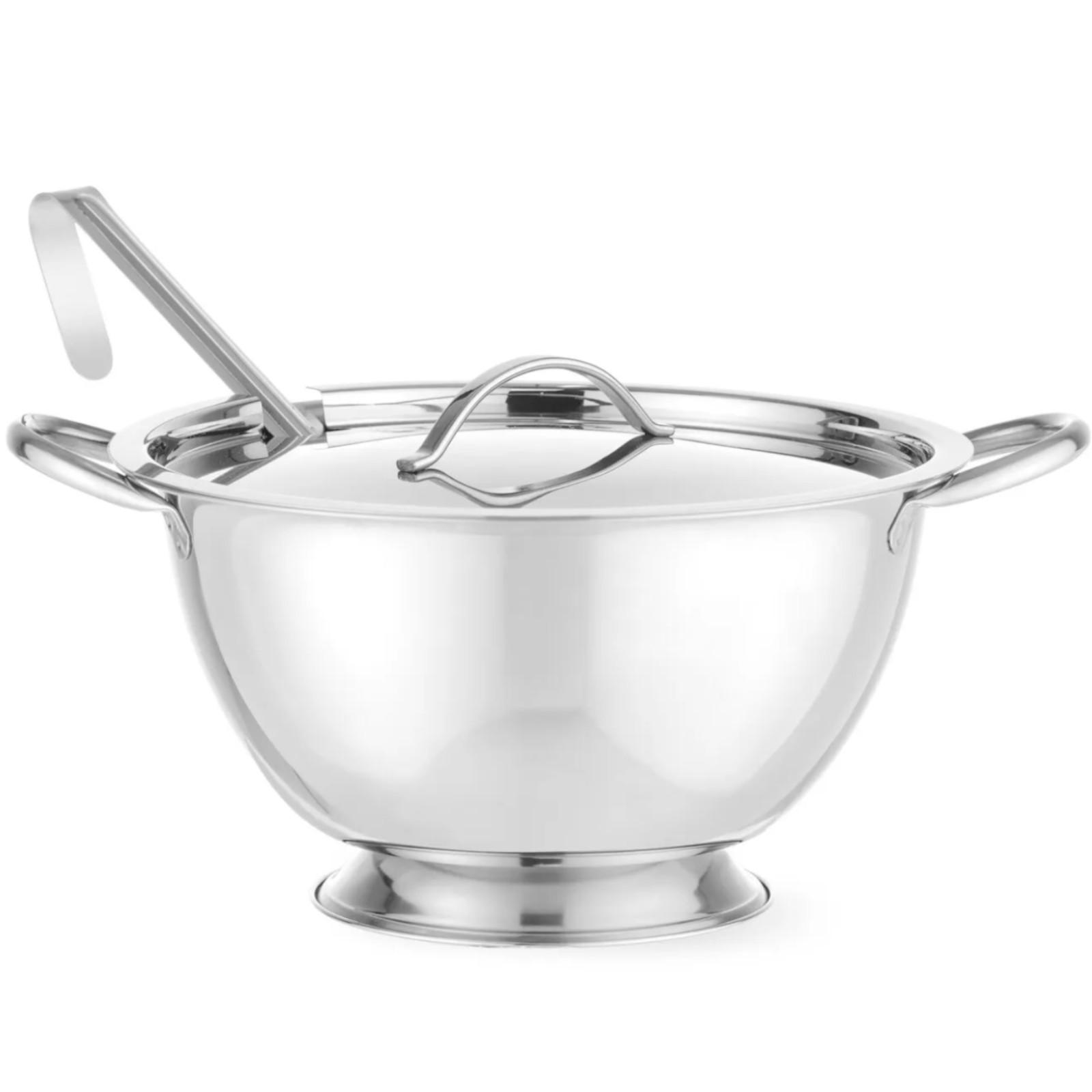 Suppenterrine mit Deckel und Schöpfkelle, Edelstahl, 27 l, Hendi 434208