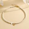 Bohemian Choker neck Initial necklaces heart-shaped shell letter pendant beads Women's stainless steel necklace woman trend2025