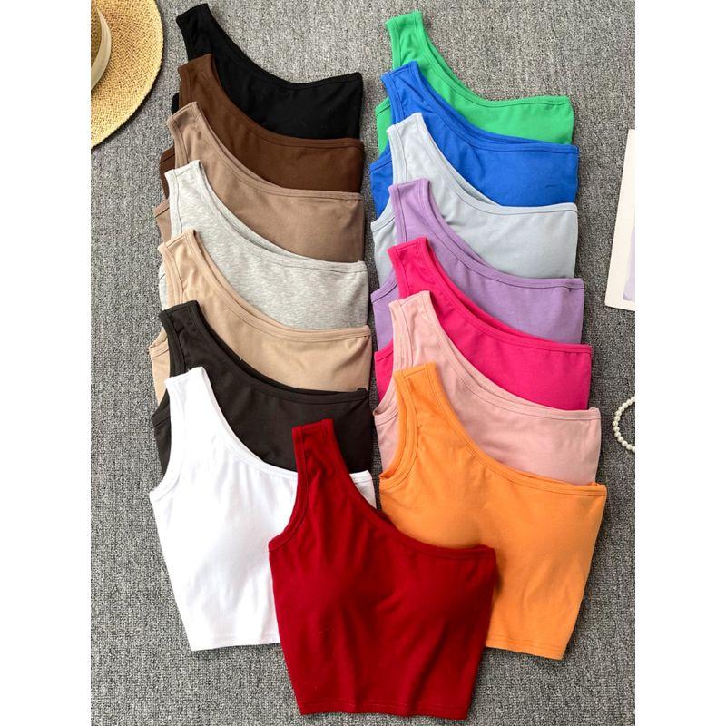 Summer Vest for Women Outwear 2024 New Arrival Sexy Short Sleeveless with Chest Pad Tops Sexy Scheming off-the-Shoulder Sling