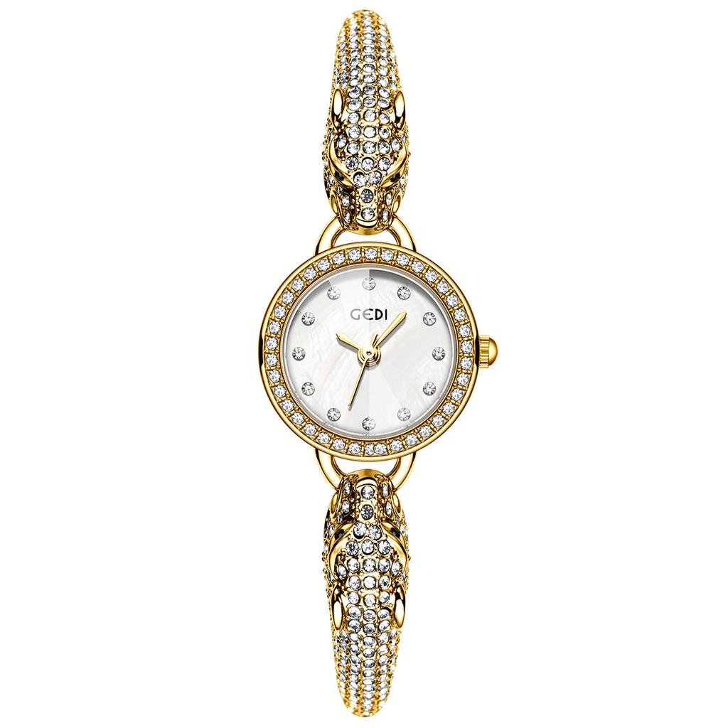 Dial Fashionable And Elegant Watch Leopard Head Bracelet Light Luxury Simple High Value Diamond Set Quartz Watch