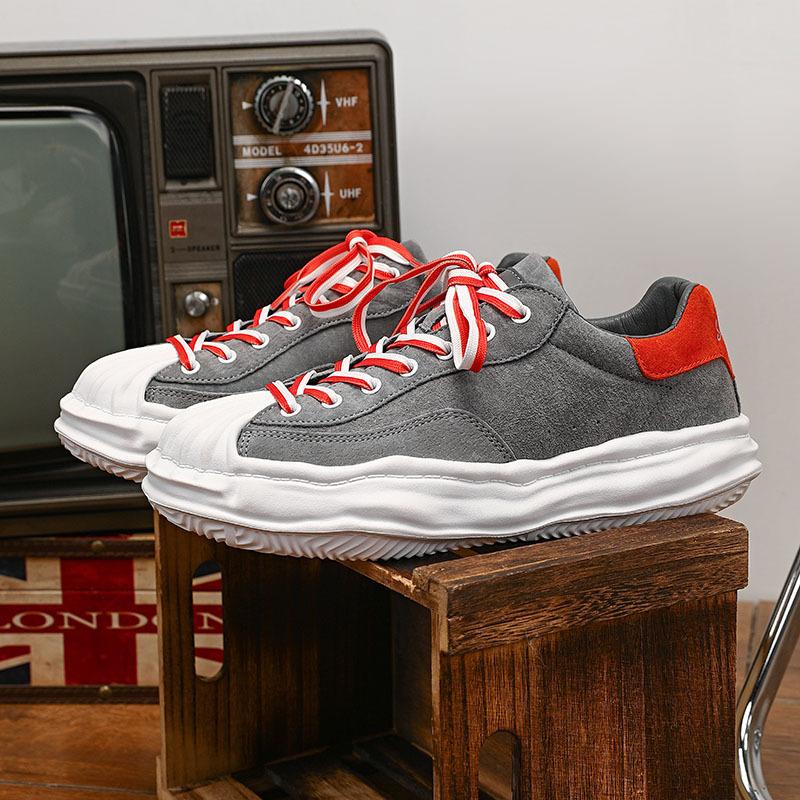 

Зимние новые растворяющиеся туфли shell head design sense нишевая обувь для студентов дышащая толстая подошва кожаная поверхность низкая повседневная обувь для доски для мужчин 44