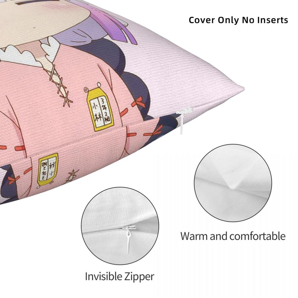Anime Miss Kobayashis Dragon Maid Square Pillowcase Cushion Cover Pillow Case Throw Pillow Cover for Home Bedroom Car