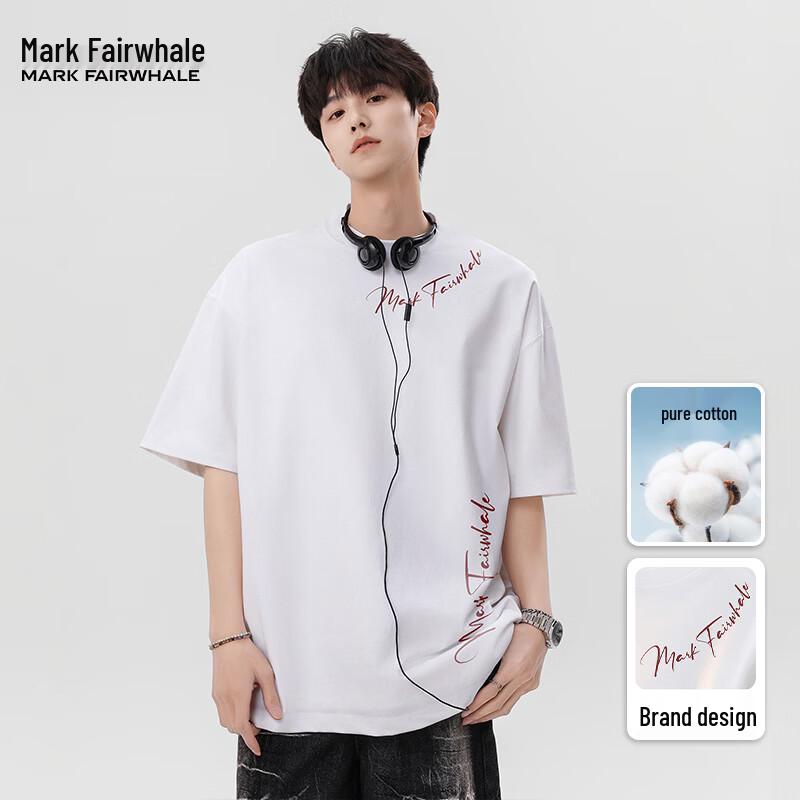Mark Fairwhale Men's American Letter Print T-Shirt